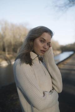 Mode Rib Hz Knit - Gråhvit