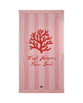 Long Island Beaches Cotton Velour Beach Towel 100X180 - Pink/Coral