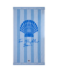Long Island Beaches Cotton Velour Beach Towel 100X180 - Sky Blue/Blue
