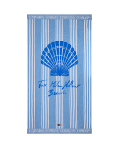 Long Island Beaches Cotton Velour Beach Towel 100X180 - Sky Blue/Blue