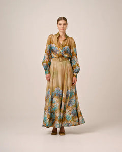 Organza Maxi Skirt - Forest Flower