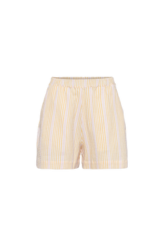 Bianca Crepe Shorts - Light Yellow Stripe