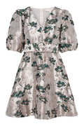 Benadotte Mini Dress - Green Flower