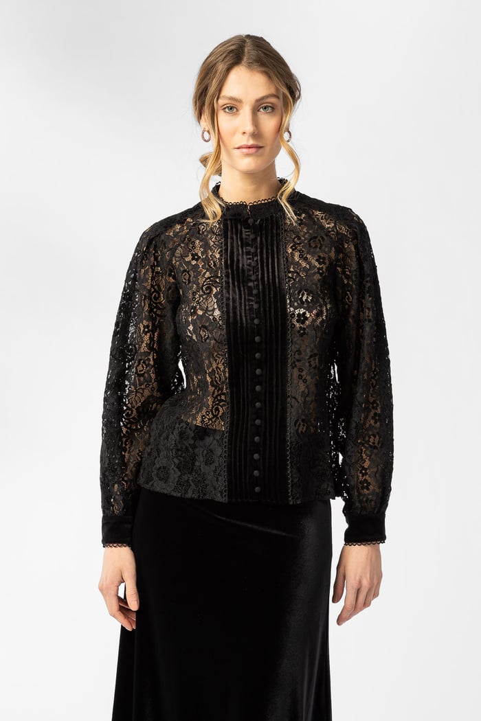 Inez Blouse - Black Lace