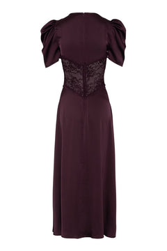 Francis Lace Midi Dress - Burgundy