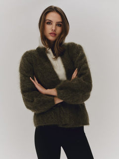 Fredrikke Chunky Cardigan - Moss Green