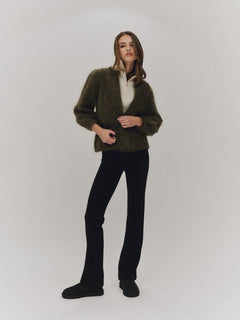 Fredrikke Chunky Cardigan - Moss Green
