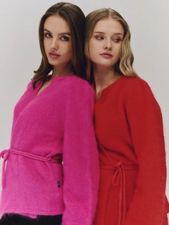 Fredrikke Chunky Cardigan - Hot Pink