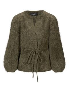 Fredrikke Chunky Cardigan - Moss Green