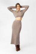 Darcy Midi Skirt - Taupe