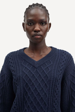 Sadene V-Neck Sweater - Outer Space