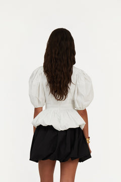 Puff Sleeve Bubble Top - Bright White