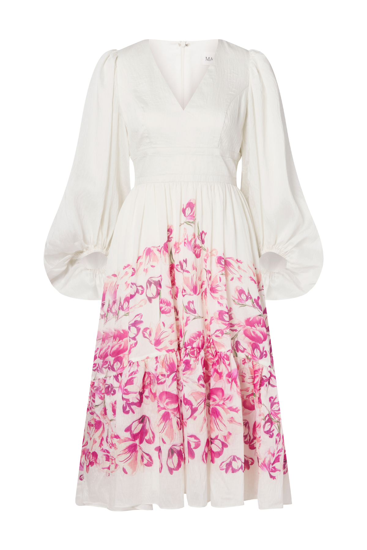 Sasia Deep V Neck Midi Dress - Tulip Pink