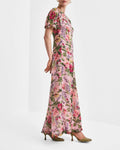 Dotted Georgette Maxi Dress - Pink Blossom
