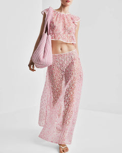 Lace Maxi Skirt - Antique Brass