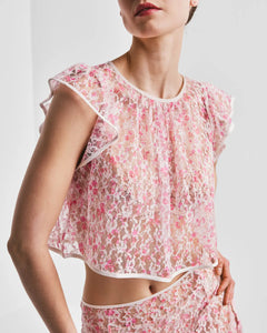Lace Ruffle Top - Antique Brass