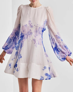 Organza Mini Dress - Skylight