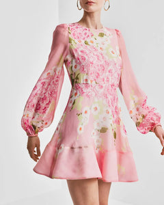 Organza Mini Dress - Cherry Blossom
