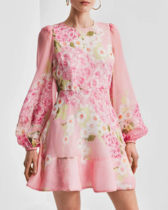 Organza Mini Dress - Cherry Blossom