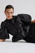Cleo Puff Sleeve Blouse - Black
