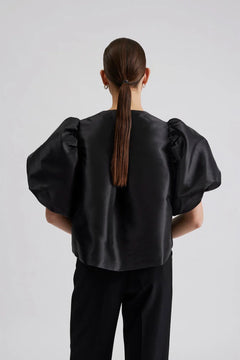 Cleo Puff Sleeve Blouse - Black