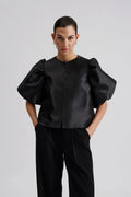 Cleo Puff Sleeve Blouse - Black