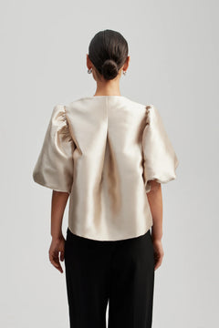 Cleo Puff Sleeve Blouse - Soft Beige