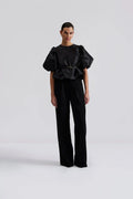 Cleo Puff Sleeve Blouse - Black