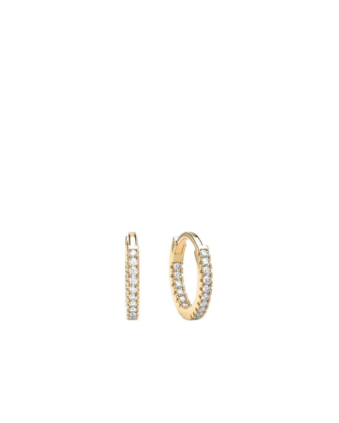 Stone Huggies Hoops - Gold