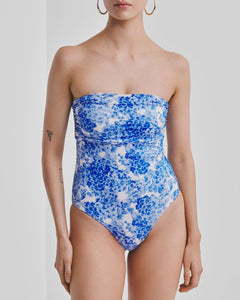 Bandeau Swimsuit - Azure Meadow