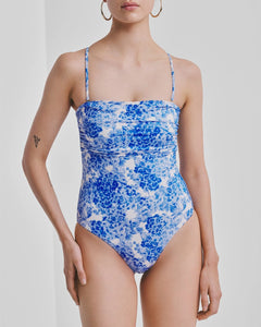 Bandeau Swimsuit - Azure Meadow