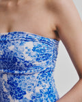 Bandeau Swimsuit - Azure Meadow