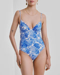 Balconette Swimsuit - Azure Meadow