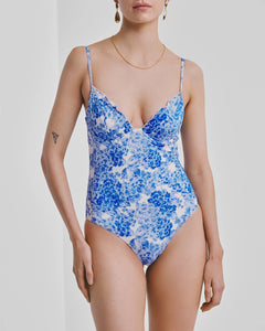 Balconette Swimsuit - Azure Meadow