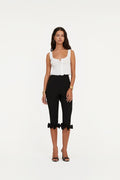 Capri Ruffle Pants - Black