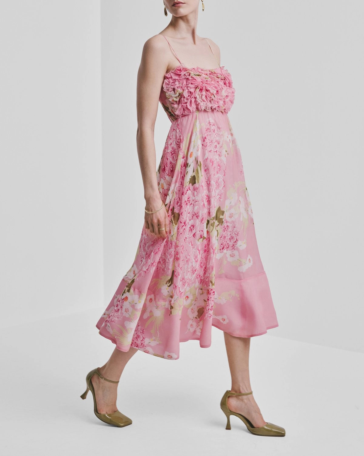 Organza Strap Dress - Cherry Blossom