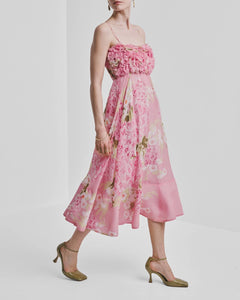 Organza Strap Dress - Cherry Blossom