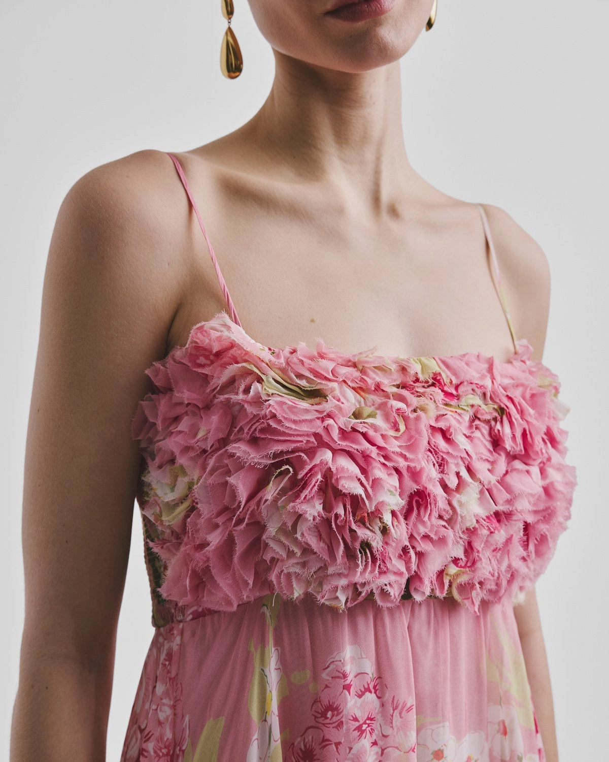 Organza Strap Dress - Cherry Blossom