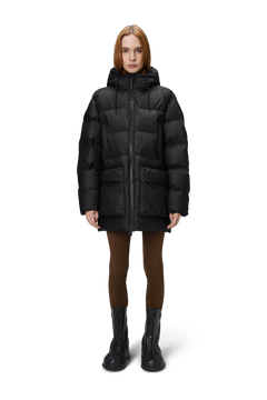 Alta Long Puffer Cargo Jacket W3T4 - Black