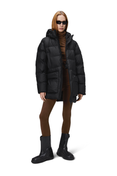 Alta Long Puffer Cargo Jacket W3T4 - Black