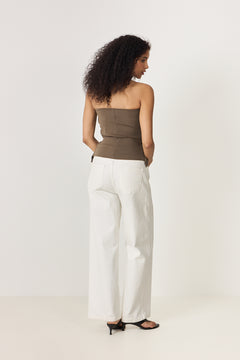 Sculpted Tube Top - Dark Olive Green
