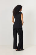 Elastic Wool Trouser - Black