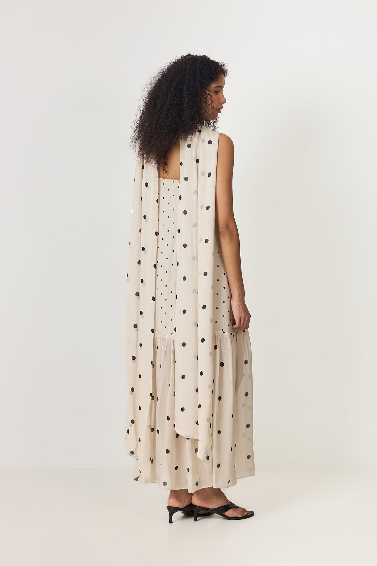 Dot Slip Dress - Antique Beige