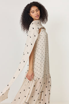 Dot Slip Dress - Antique Beige