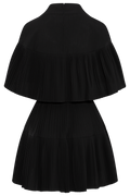 Lucille Pleated Wool Mini Dress - Noir