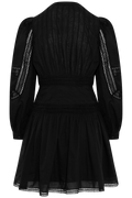 Elysia Ls Cotton Mini Dress - Noir
