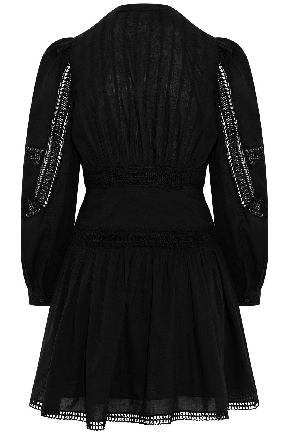 Elysia Ls Cotton Mini Dress - Noir