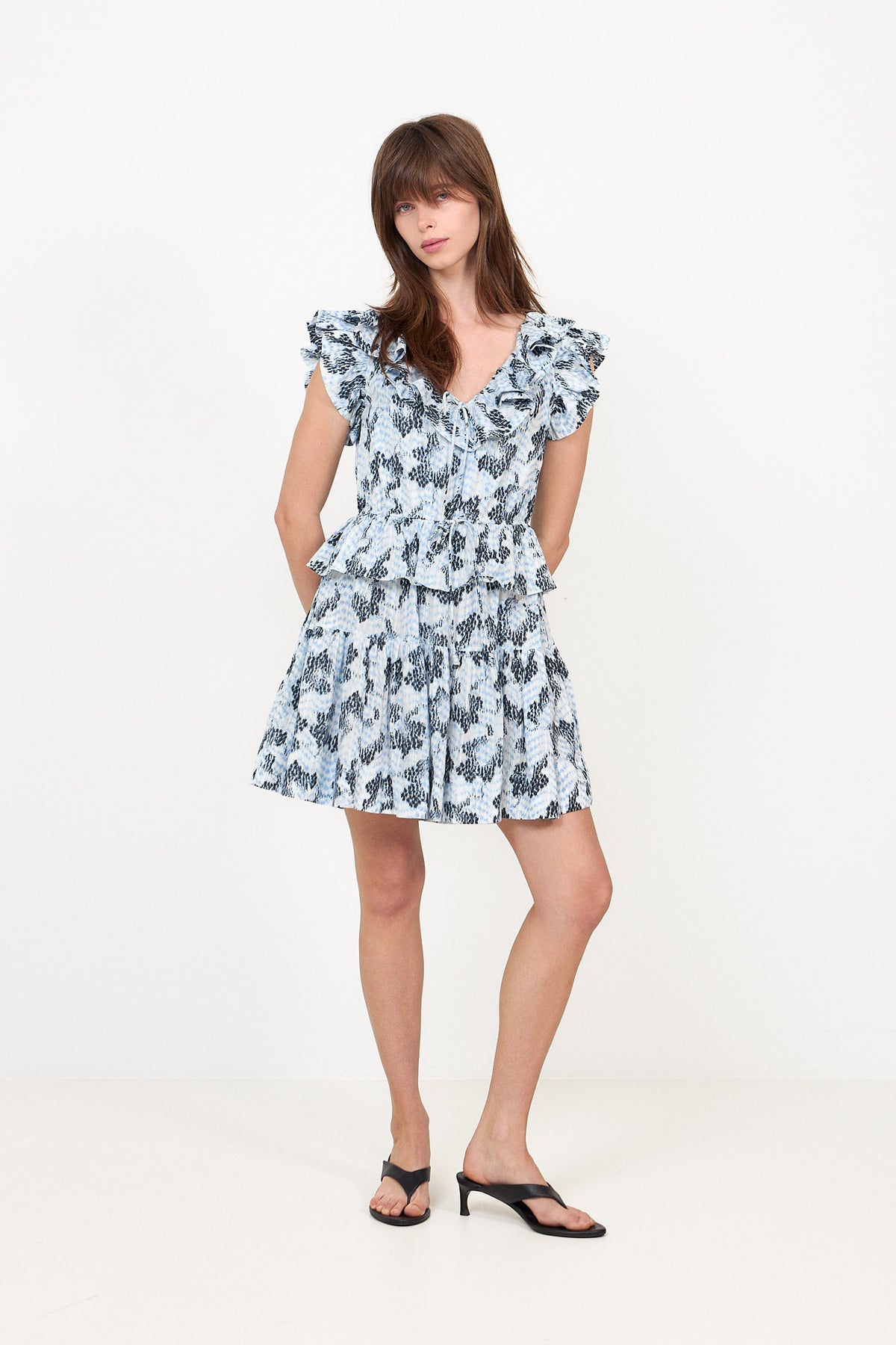 Celie Cotton Mini Dress - Ciel