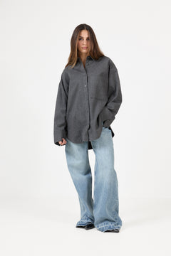 Derris Flannel - Dark Grey Melan
