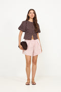 Anela Dot Blouse - Brown